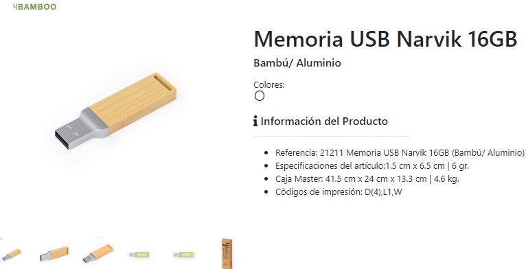 Pendrive de bambú