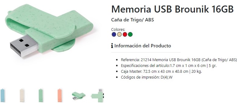 Memoria USB Brounik de 16GB