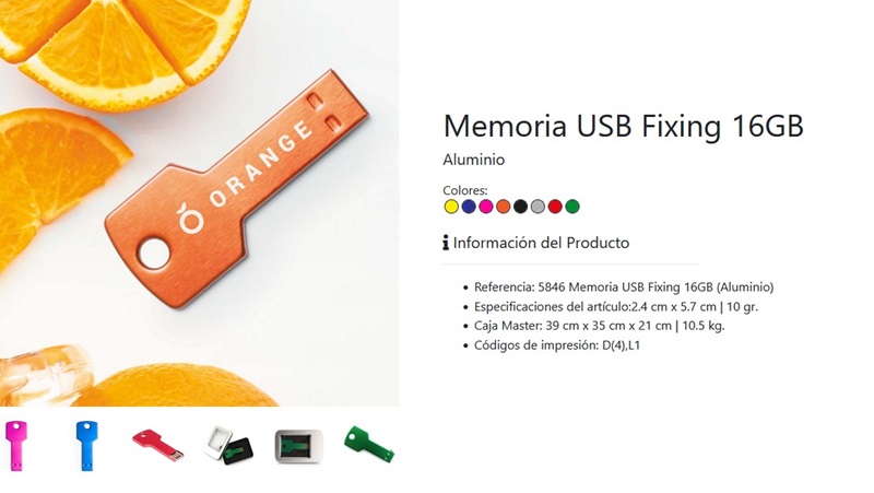 Llave USB modelo Fixing