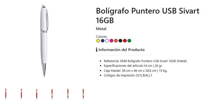 Bolígrafos USB