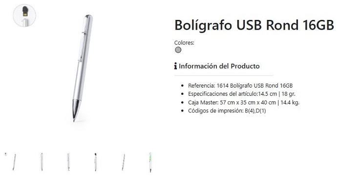 Bolígrafos promocionales con USB