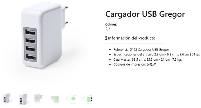 Cargadores USB de viaje personalizados